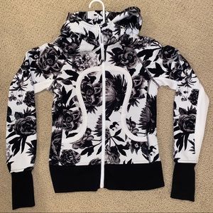 Lululemon Zip-Up Floral Scuba Hoodie